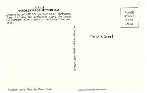 Air US Handley Side Jetstream 3 Aircraft Postcard-