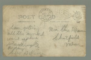 Mankato MINNESOTA RPPC 1910 FIREMEN Posing CENTRAL FIRE DEPARTMENT Fire Wagons