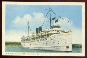 h2365 - MIDLAND Ontario Postcard 1930s Steamer NORTH AMERICAN