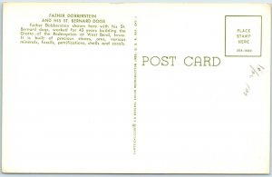 1963 West Bend, IA Father Dobberstein St. Bernard Dogs Grotto Redemption PC A237