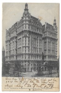 Ansonia Apartment Hotel, New York mailed to Brooklyn 190_ Undivided Back Sct 300