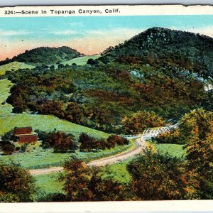 c1910s Topanga Canyon, CA Rare View Bridge Trail Kashower Los Angeles Cali  A217