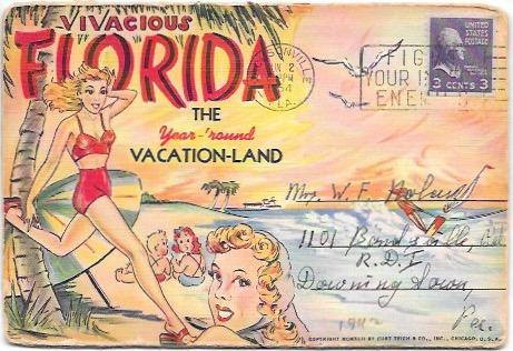 Greetings from Florida.  Souvenir Folder. 1948