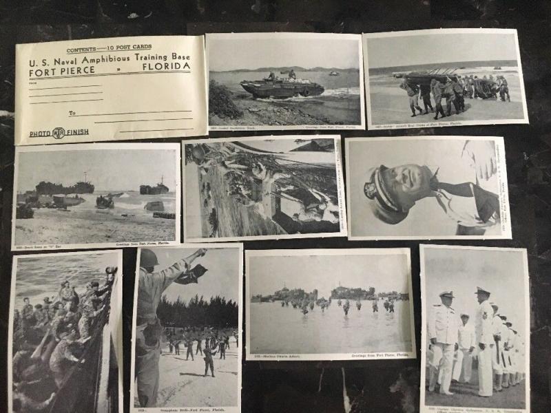 10 Ft Pierce FL US Navy Amphibious Training Base Real Picture Postcards Mint WW2