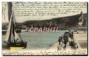 Old Postcard Le Treport View Of The Boat Jetee