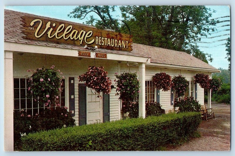Essex Massachusetts Postcard Village Restaurant Junction Quaint Little Town 1972