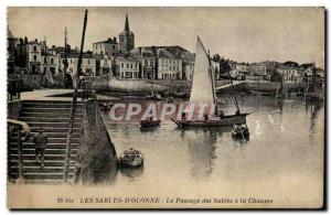 Sables d & # 39olonne Old Postcard Passage des Sables Thatch