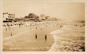 J13/ Old Orchard Beach Maine RPPC Postcard c1910 Bathing Beach Hotels 23