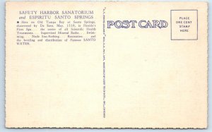 2 Postcards SAFETY HARBOR SANATORIUM, FL ~ Espiritu Santo Springs 1930s Roadside 