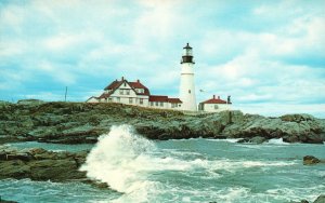 Vintage Postcard Portland Headlight First Established Beacon Light Maine ME