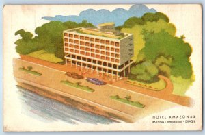 Brazil Postcard Hotel Amazonas Manaus Amazonas c1950's Posted Vintage