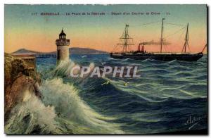 Old Postcard Boat Marseille Lighthouse Desirade Depart d & # 39un China Post