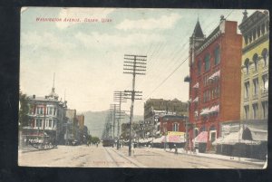 OGDEN UTAH DOWNTOWN WASHINGTON AVENUE STREET SCENE VINTAGE POSTCARD