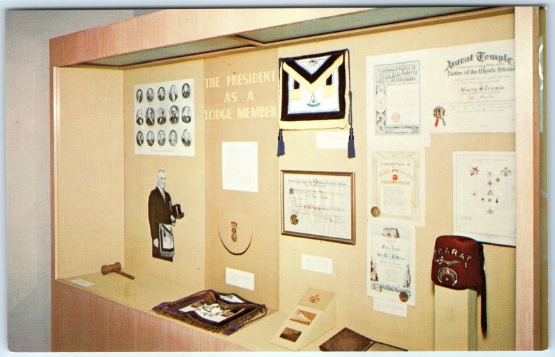 c1960s Independence, MO Masonic Exhibit Antique Truman Library PC Ephemera A303
