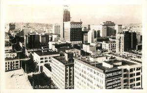 1930s Birdseye View Seattle Washington RPPC Real photo postcard 7444