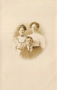 Seattle Washington 1908 RPPC Real Photo Postcard Family Mother Daughter Son