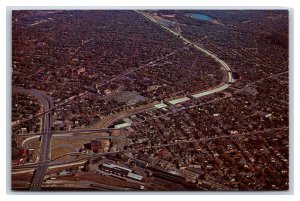 Expressway Aerial View Rochester New York NY UNP Chrome Postcard W19