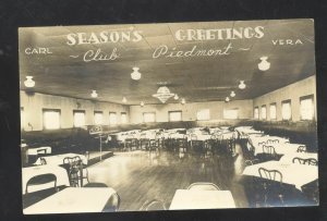 RPPC CLUB PIEDMONT CARL VERA INTERIOR ADVERTISING REAL PHOTO POSTCARD