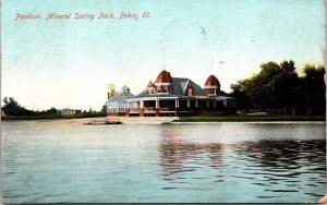 Postcard Illinois Tazewell County Pekin Pavilion Mineral Spring Park 1910 V155