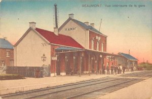 Beaumont France Train Station Vintage Postcard AA50975