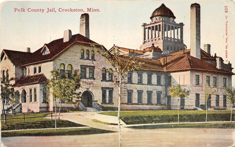 G29/ Crookston Minnesota Postcard c1910 Polk County Jail Building