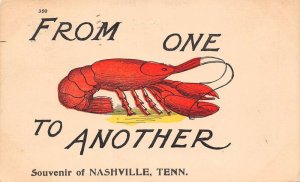 Nashville Tennessee Crawfish Illustration, Undivided Back, Vintage PC U11519