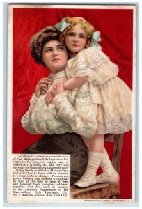 c1910's Mother And Daughter Metropolitan Life Insurance Co. Calendar Postcard