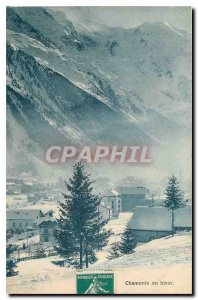 Old Postcard Chamonix in winter