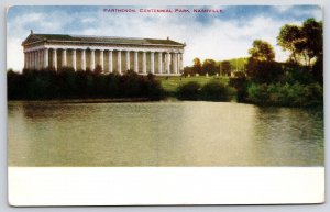 Parthenon Centennial Park Nashville Tennessee TN Lake Building Landmark Postcard