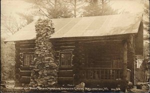 Arlington VT Chestnut Burr Cabin Roaring Branch Camp c1910 Real Photo Postcard