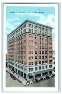 c1920 Gidden's Lane Building, Shreveport, Louisiana LA Unposted Postcard 