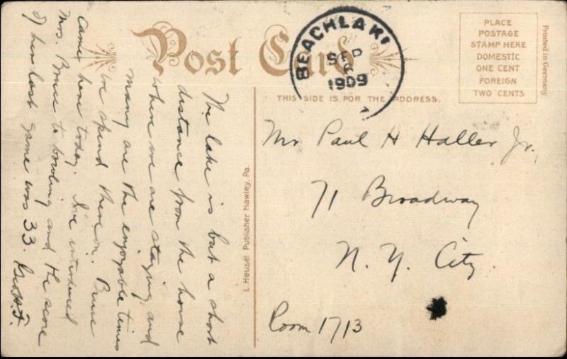 Boating & Swimming Beach Lake PA c1910 Postcard