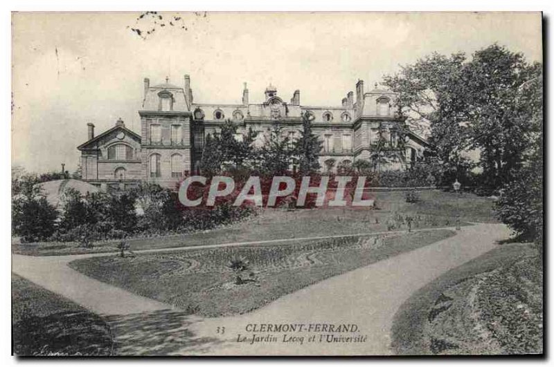 Old Postcard Clermont Ferrand Lecoq Garden and the University