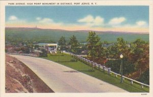 New York Port Jervis Park Avenue High Point Monument In Distance