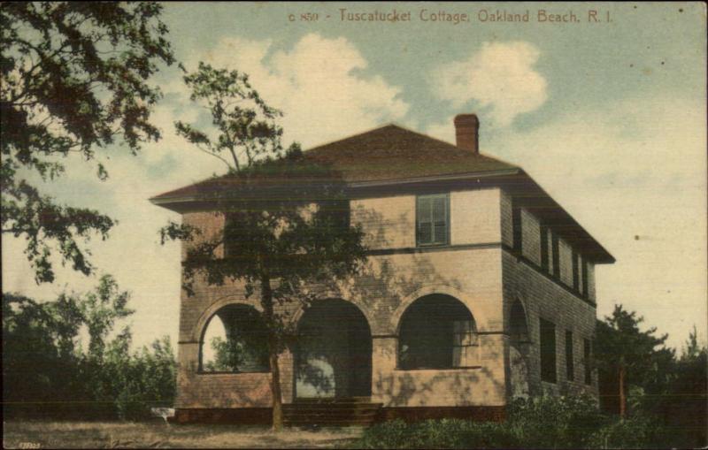 Oakland Beach RI Tuscatucket Cottage c1910 Postcard