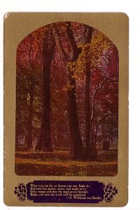 Gold Arch, Autumn Scene J Wolfgang von Goethe Poem, Vintage Greeting Posatcard