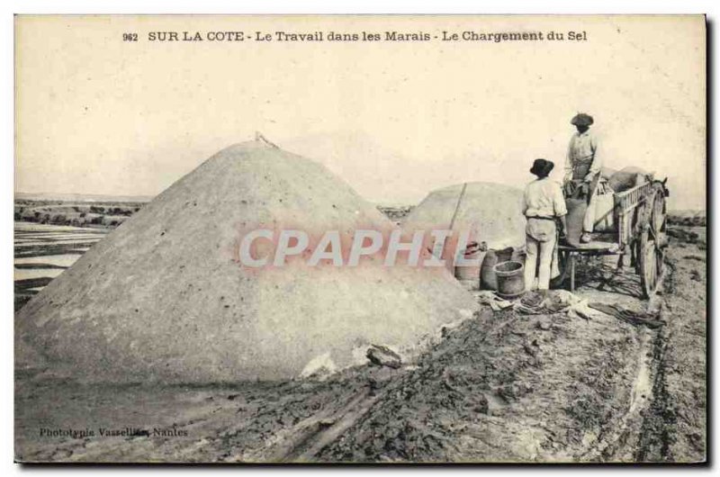 Old Postcard Folklore Salterns On Cote Work in salt marshes Loading