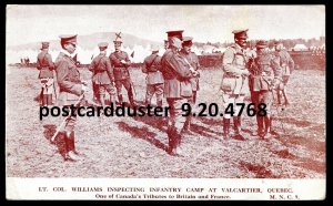 h3244 - Canada Military WW1 Col Williams Inspecting Troops at Valcartier Camp