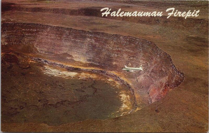 Halemaumau Firepit Kilauea Volcano Hawaii HI Air Tours Unused Postcard E14 