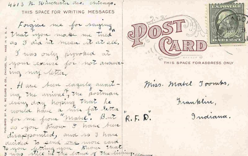 Steamer Jack Knife Bridge Chicago Illinois 1910c postcard