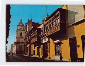 Postcard Colonial Balconies, Saint Peter's Street, Lima, Peru