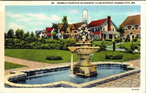 Postcard FOUNTAIN SCENE Kansas City Missouri MO AM1111