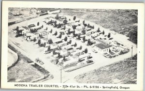 Aerial View Modena Trailer Courtel 41st St Springfield OR c1953 Vtg Postcard C64