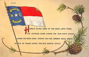 State Flag Misc, North Carolina NC Postcard