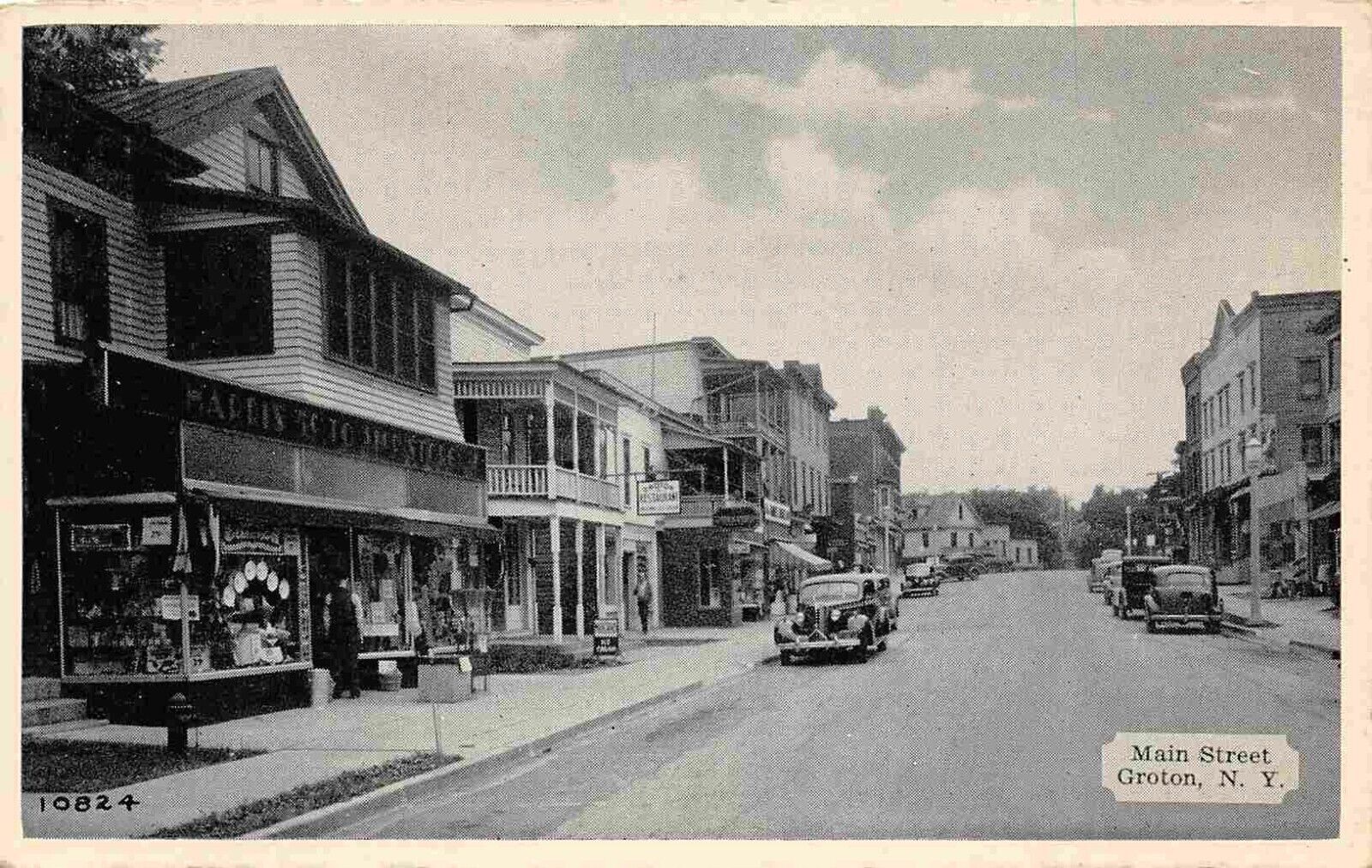 Main Street Stores Groton New York 1940s postcard United States New York Other, Postcard