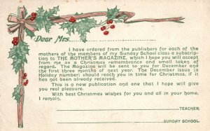 Vintage Postcard 1900's Christmas Remembrance Token The Mother's Magazine