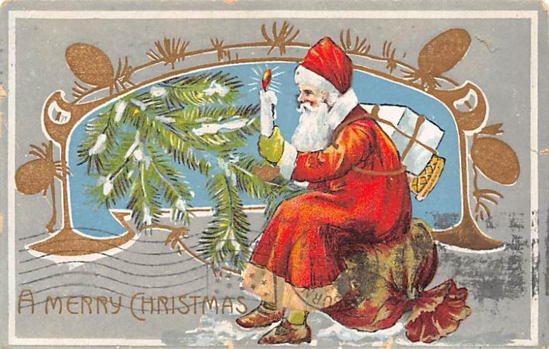 Santa Claus Post Card Old Vintage Antique Christmas Postcard 1907