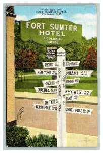 Vintage 1947 Advertising Postcard - Fort Sumter Hotel Charleston South Carolina