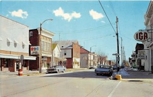 F59/ New Washington Ohio Postcard Chrome W. Mansfield St Stores