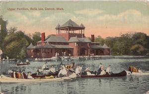 United States Michigan Detroit Upper Pavillon animated boats Lake, Belle Isle